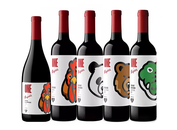闲置回收奔富红酒奔富一号1号Penfolds ONE潮流联名Human Made中国熊猫加州棕熊法国雄鸡澳洲鳄鱼行情价格