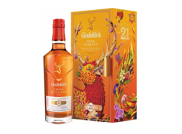 闲置回收格兰菲迪21年700ml福鹿生花新年装福鹿呈祥新春礼盒装Glenfiddich苏格兰威士忌行情价格