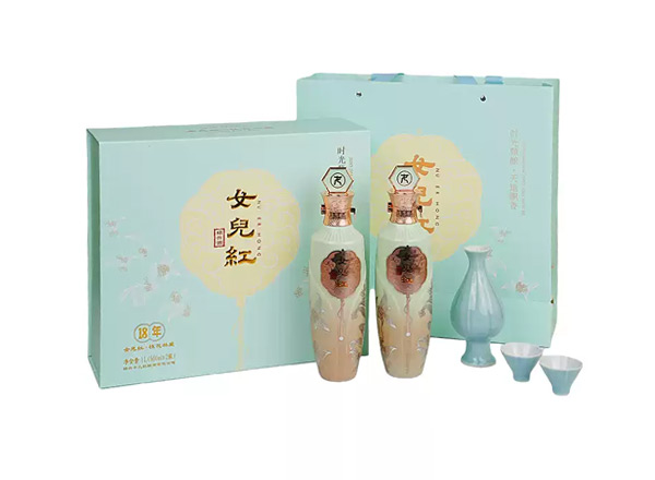闲置黄酒回收女儿红18年黄酒十八年桂花林藏老酒500ml*2礼盒装行情价格