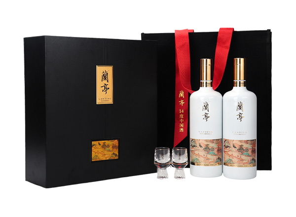 闲置会稽山兰亭黄酒回收兰亭二十年陈酿1L*2礼盒装